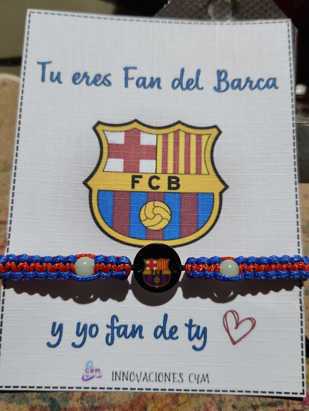 PULSERA DEL BARCELONA NEON CON CARTITA P48